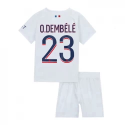 Kinder Paris Saint-Germain PSG Fußball Trikotsatz 2023-24 Ousmane Dembélé #23 Auswärtstrikot