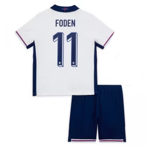 Kinder Phil Foden #11 England Fußball Trikotsatz EM 2024 Heimtrikot