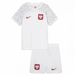 Kinder Polen Fußball Trikotsatz WM 2022 Heimtrikot