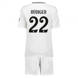 Kinder Real Madrid Antonio Rudiger #22 Fußball Trikotsatz 2024-25 Heimtrikot