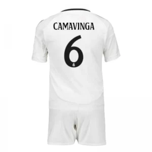 Kinder Real Madrid Eduardo Camavinga #6 Fußball Trikotsatz 2024-25 Heimtrikot