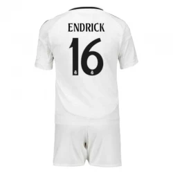 Kinder Real Madrid Endrick #16 Fußball Trikotsatz 2024-25 Heimtrikot