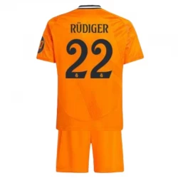 Kinder Real Madrid Fußball Trikotsatz 2024-25 HP Antonio Rudiger #22 Auswärtstrikot
