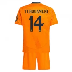 Kinder Real Madrid Fußball Trikotsatz 2024-25 HP Tchouameni #14 Auswärtstrikot