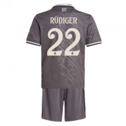 Kinder Real Madrid Fußball Trikotsatz Antonio Rudiger #22 2024-25 Ausweichtrikot