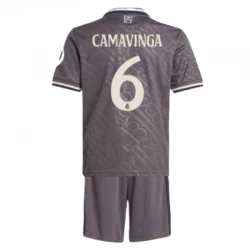 Kinder Real Madrid Fußball Trikotsatz Eduardo Camavinga #6 2024-25 HP Ausweichtrikot