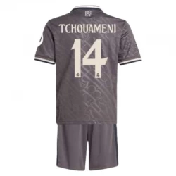 Kinder Real Madrid Fußball Trikotsatz Tchouameni #14 2024-25 HP Ausweichtrikot
