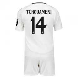 Kinder Real Madrid Tchouameni #14 Fußball Trikotsatz 2024-25 HP Heimtrikot