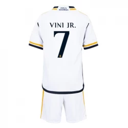 Kinder Real Madrid Vinicius Junior #7 Fußball Trikotsatz 2023-24 Heimtrikot
