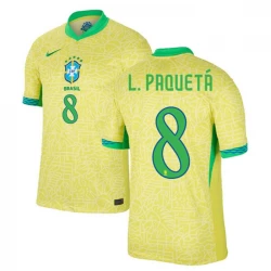 L. Paqueta #8 Brasilien Fußballtrikots Copa America 2024 Heimtrikot Herren