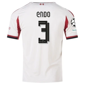 Liverpool FC Fußballtrikot 2025-26 Champions League Endo #3 Auswärtstrikot Herren