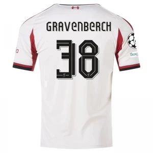 Liverpool FC Fußballtrikot 2025-26 Champions League Gravenberch #38 Auswärtstrikot Herren