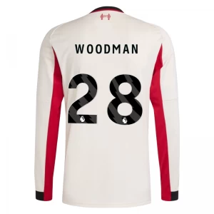 Liverpool FC Fußballtrikot 2025-26 Woodman #28 Auswärtstrikot Herren Langarm