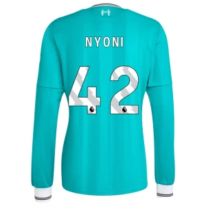 Liverpool FC Fußballtrikot Nyoni #42 2025-26 Ausweichtrikot Herren Langarm