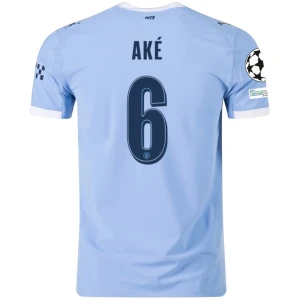 Manchester City Ake #6 Fußballtrikot 2025-26 Champions League Heimtrikot Herren