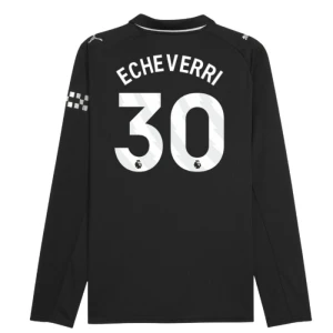 Manchester City Fußballtrikot 2025-26 Echeverri #30 Auswärtstrikot Herren Langarm