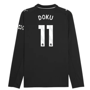 Manchester City Fußballtrikot 2025-26 Jérémy Doku #11 Auswärtstrikot Herren Langarm