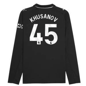Manchester City Fußballtrikot 2025-26 Khusanov #45 Auswärtstrikot Herren Langarm