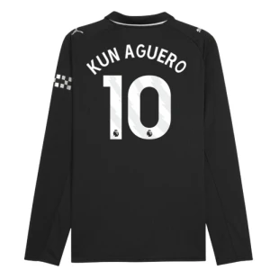 Manchester City Fußballtrikot 2025-26 Kun Aguero #10 Auswärtstrikot Herren Langarm