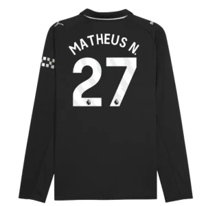 Manchester City Fußballtrikot 2025-26 Matheus N. #27 Auswärtstrikot Herren Langarm