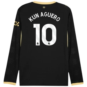 Manchester City Fußballtrikot 2026-27 Kun Aguero #10 Auswärtstrikot Herren Langarm