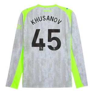 Manchester City Fußballtrikot Khusanov #45 2025-26 Ausweichtrikot Herren Langarm