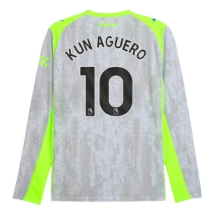 Manchester City Fußballtrikot Kun Aguero #10 2025-26 Ausweichtrikot Herren Langarm