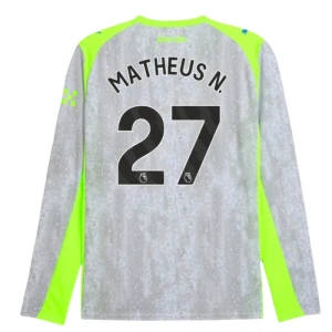 Manchester City Fußballtrikot Matheus N. #27 2025-26 Ausweichtrikot Herren Langarm