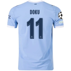 Manchester City Jérémy Doku #11 Fußballtrikot 2025-26 Champions League Heimtrikot Herren