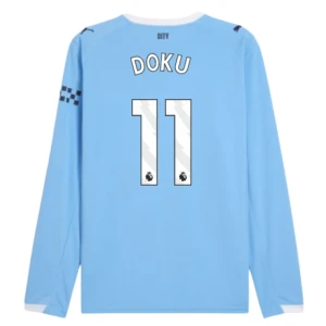 Manchester City Jérémy Doku #11 Fußballtrikot 2025-26 Heimtrikot Herren Langarm