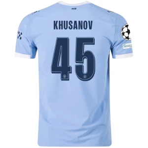Manchester City Khusanov #45 Fußballtrikot 2025-26 Champions League Heimtrikot Herren