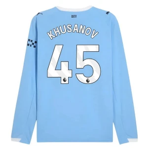 Manchester City Khusanov #45 Fußballtrikot 2025-26 Heimtrikot Herren Langarm