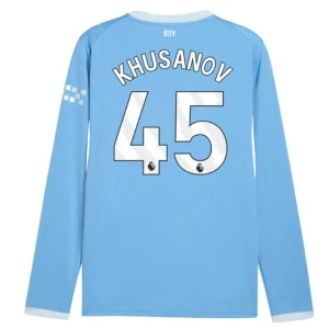 Manchester City Khusanov #45 Fußballtrikot 2026-27 Heimtrikot Herren Langarm