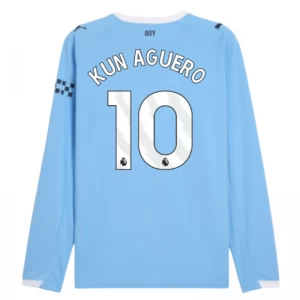 Manchester City Kun Aguero #10 Fußballtrikot 2025-26 Heimtrikot Herren Langarm