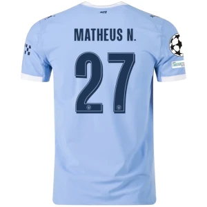 Manchester City Matheus N. #27 Fußballtrikot 2025-26 Champions League Heimtrikot Herren
