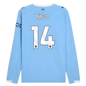 Manchester City Nico #14 Fußballtrikot 2025-26 Heimtrikot Herren Langarm