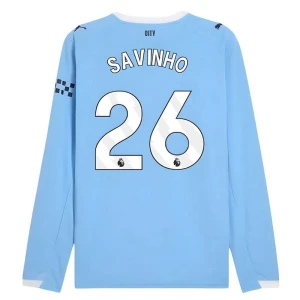 Manchester City Savinho #26 Fußballtrikot 2025-26 Heimtrikot Herren Langarm