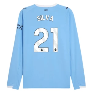 Manchester City Silva #21 Fußballtrikot 2025-26 Heimtrikot Herren Langarm