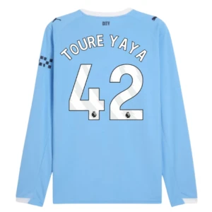Manchester City Toure Yaya #42 Fußballtrikot 2025-26 Heimtrikot Herren Langarm