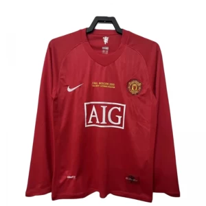 Manchester United Champions League Final Retro Trikot 2007-08 Heim Herren Langarm