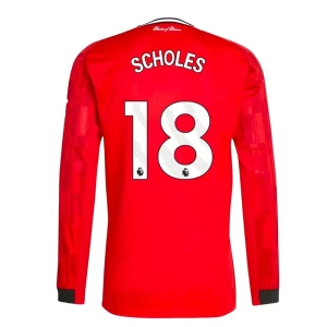 Manchester United Scholes #18 Fußballtrikot 2025-26 Heimtrikot Herren Langarm