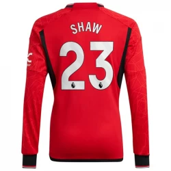 Manchester United Shaw #23 Fußballtrikots 2023-24 Heimtrikot Herren Langarm