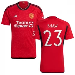 Manchester United Shaw #23 Fußballtrikots 2023-24 UCL Heimtrikot Herren