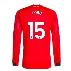 Manchester United Yoro #15 Fußballtrikot 2025-26 Heimtrikot Herren Langarm
