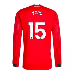 Manchester United Yoro #15 Fußballtrikot 2025-26 Heimtrikot Herren Langarm