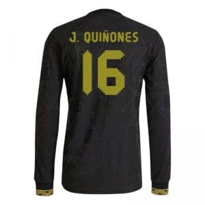 Mexiko Fußballtrikot J. Quinones #16 2025 Black Gold Cup Ausweichtrikot Herren Langarm