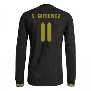 Mexiko Fußballtrikot S. Gimenez #11 2025 Black Gold Cup Ausweichtrikot Herren Langarm