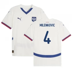 Milenkovic #4 Serbien Fußballtrikot EM 2024 Auswärtstrikot Herren