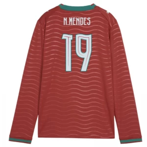 N. Mendes #19 Portugal Fußballtrikot WM 2026 Heimtrikot Herren Langarm