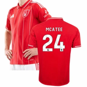 Nottingham Forest FC Mcatee #24 Fußballtrikot 2025-26 Heimtrikot Herren